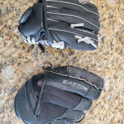 2 Left Handed Baseball Gloves 