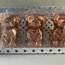 Rose gold dog glass ornaments