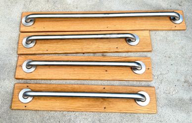 4 Stainless Steel Safety Grab Bars - Ready to Mount (Set of 4)