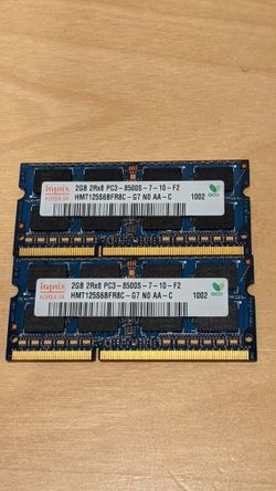 2GB PC3-8500 x 2 Laptop RAM