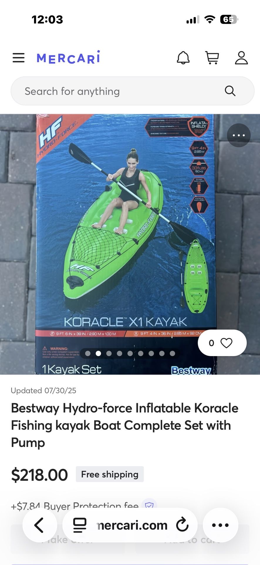 Bestway Hydro Force Inflatable Koracle Fishing Kayak