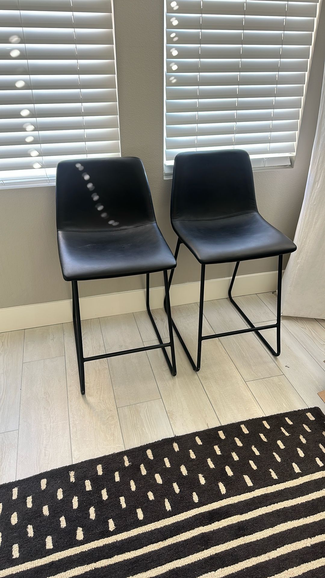 Two Black Bar Height Chairs