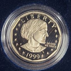 1999 Susan B Anthony Proof Coin with case