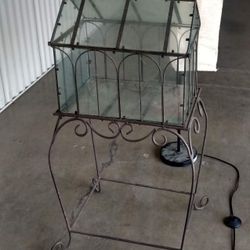 Victorian Glass Terrarium With Iron Stand