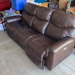 Dual Leather Power Recliner 