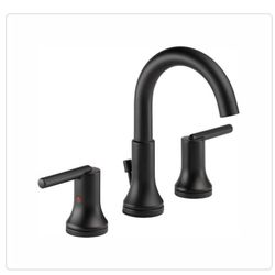 Delta Trinsic Two Handle 8in WideSpread Bathroom Faucet In Matte Black