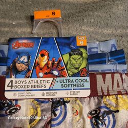 Boys Boxer Briefs New Bday Gift For Son , To Small Can't Return Undergarments  Size 6 4 Pack