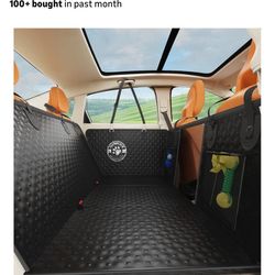 Brand New Dog Car Seat Cover for Back Seat,Upgraded PU Leather Dog Seat Cover with Hard Bottom Back Seat,Non-Slip Backseat Cover for Dogs with Mesh Wi