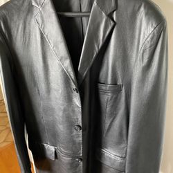 Alfai Men’s Leather Blazer – Size 44 Long – Never Worn 🧥