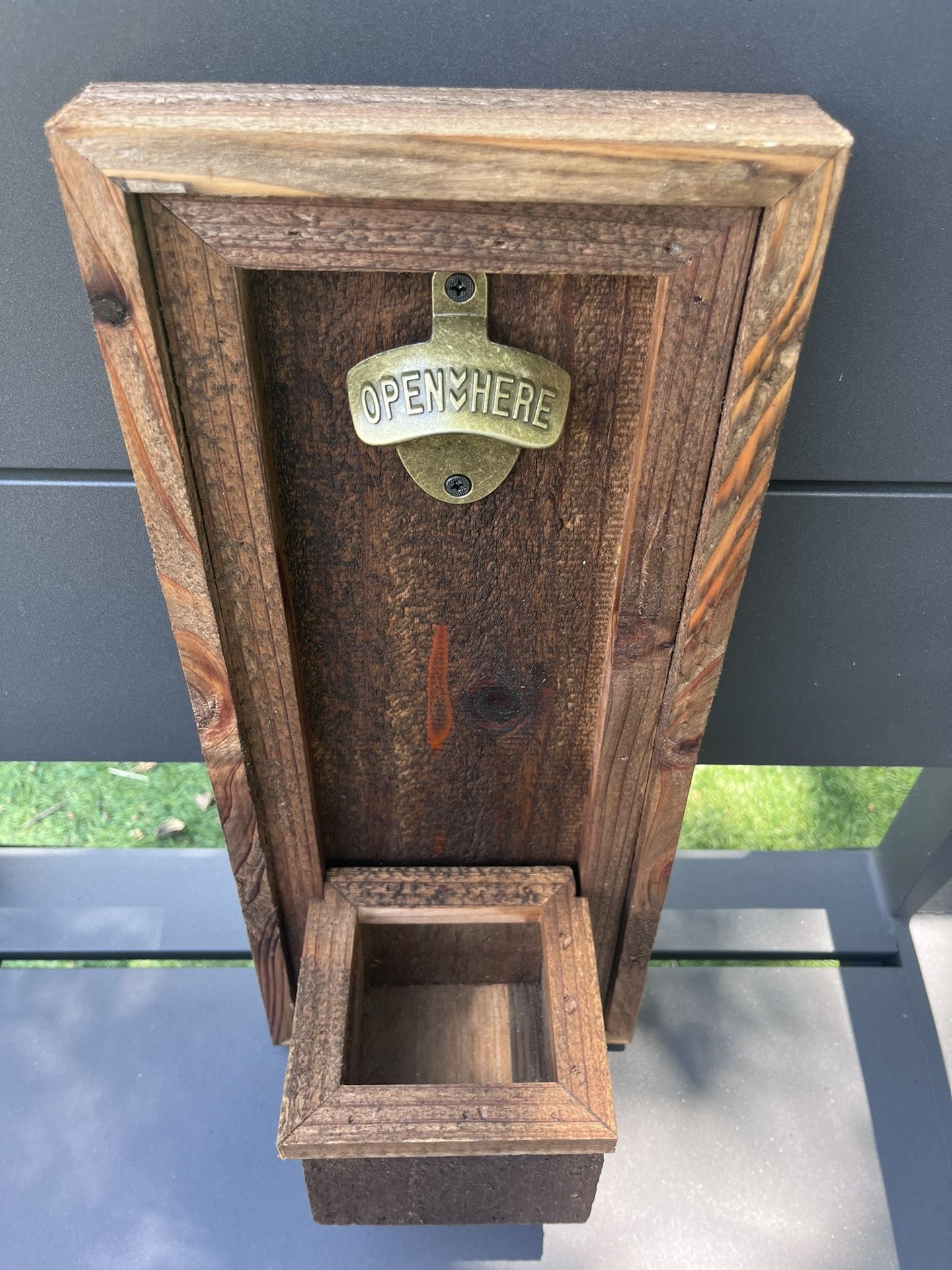 Rustic Bottle opener with cap catch