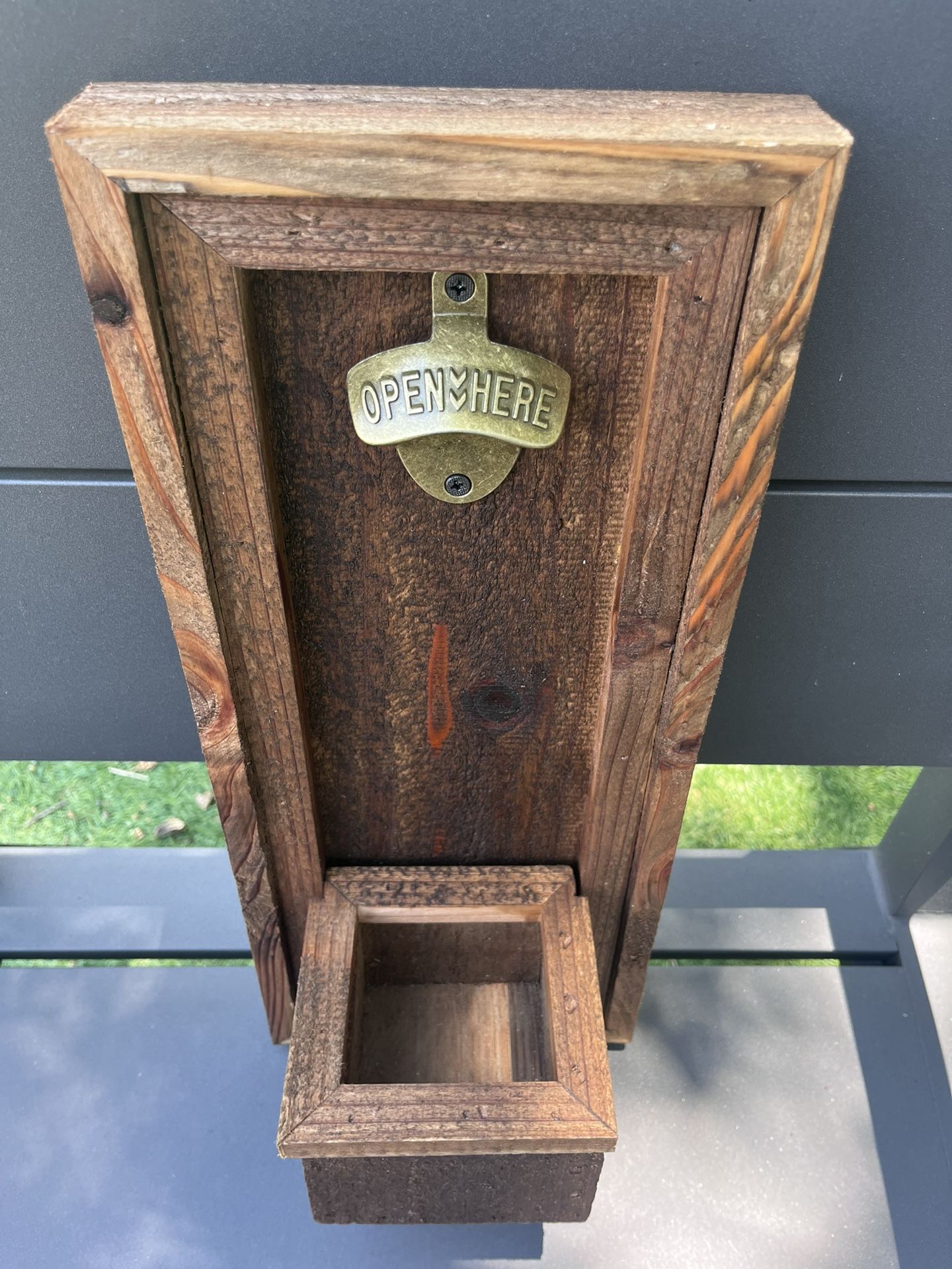 Rustic Bottle opener with cap catch 