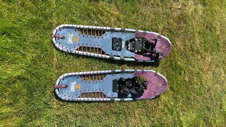 Tubbs aluminum frame snowshoes.