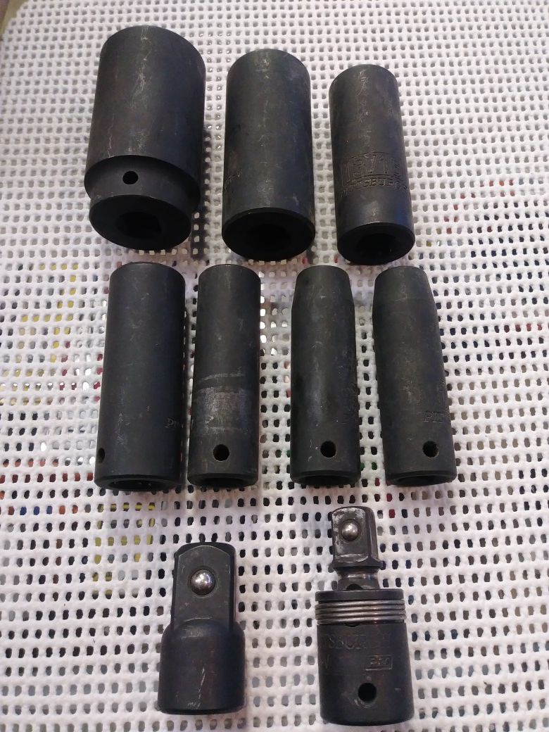 Pittsburg Sockets. 1/2 in Drive.1-1/4,1",13/16,9/16,1/2,5/8,3/4,.