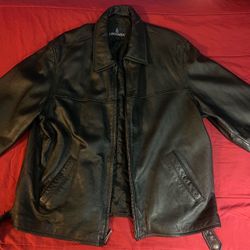🧥 London Fog Men’s XL Leather Jacket – Full Zip – Black