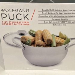 WOLFGANG PUCK 5QT Stainless Steel Dutch Oven