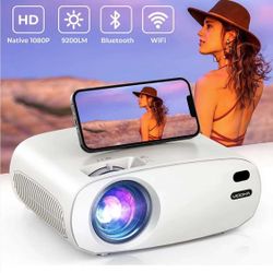 WiFi Bluetooth Projector, Native 1080P Movie Projector with Bag , 9200L HD Portable Outdoor Projector Support Zoom & Sleep Timer , Home Theater Projec