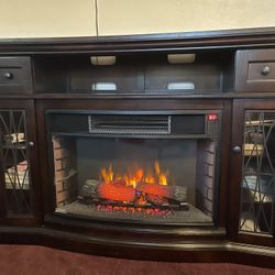 Media Mantel with Electric Fireplace 