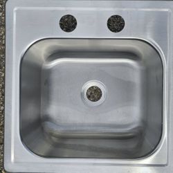 Drop-In Double Faucet Bar/Prep Sink 15x15x7”