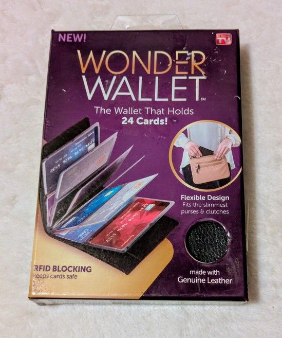 Wallet RFD Blocking Wonder Wallet Black 5" Length 4" Width 24 Card Holders NEW