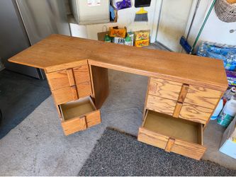 Wood Desk with 6 Drawers – $20 OBO