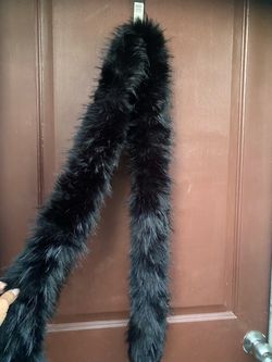 Black Faux Fur Feather Boa Scarf