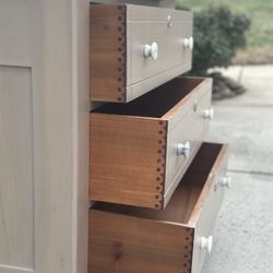 Antique 1800s Washstand with Marble Top and Pin & Cove Joinery 