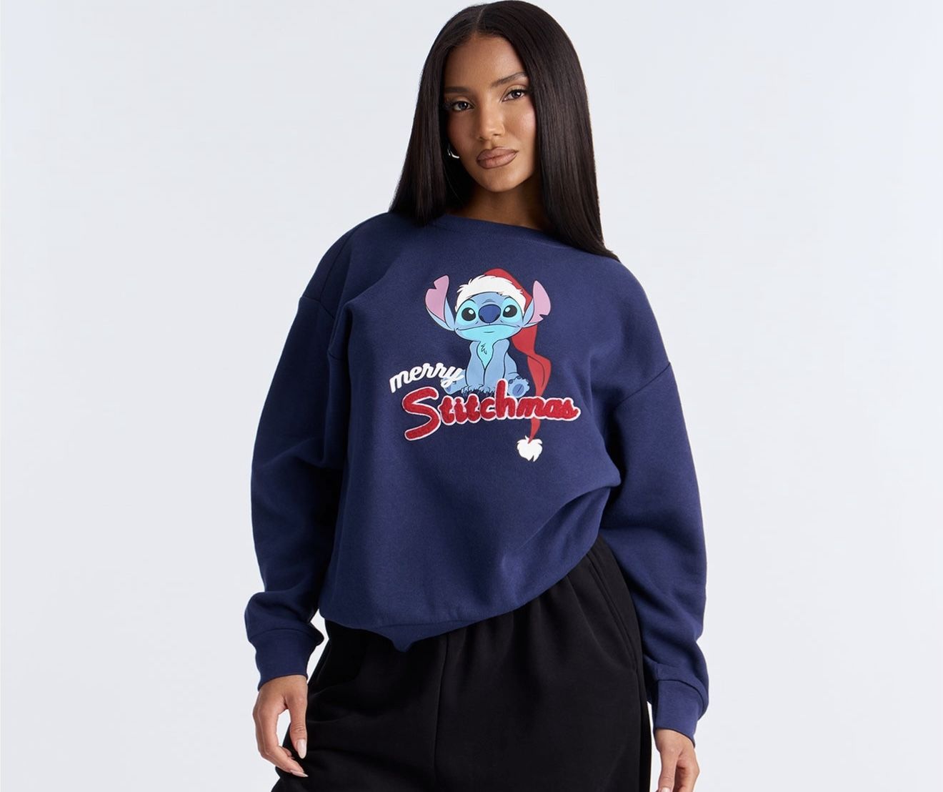 Fashion Nova Stitchmas Crew Fleece Sweatshirt