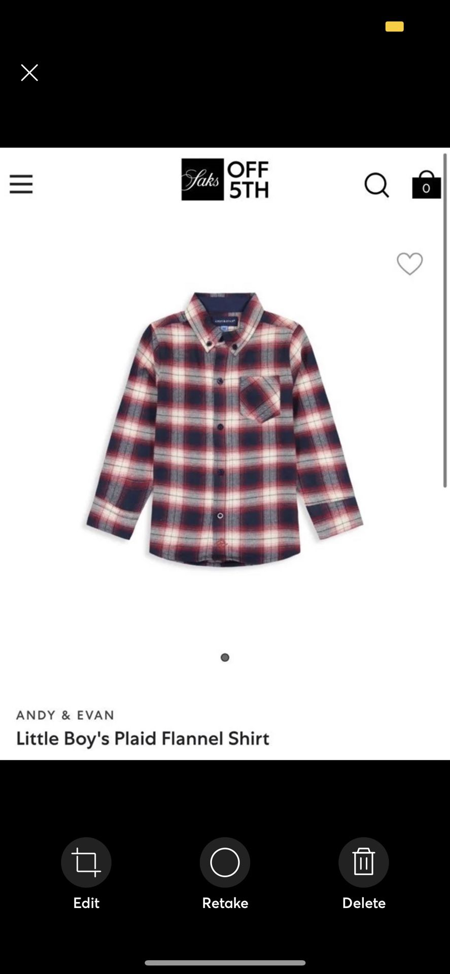Boy’s Plaid Button Down Flannel Shirt