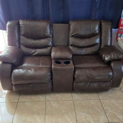Leather Recliner Sofa