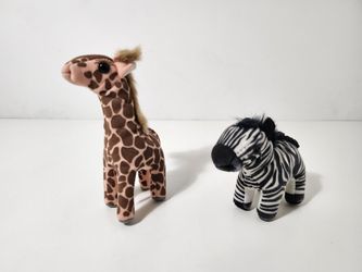 Folkmanis Giraffe and Zebra Stuffed Animal Plush Finger Puppet Retired