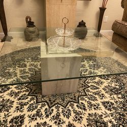 CAFFEE TABLE GLASS AND MARBLE
