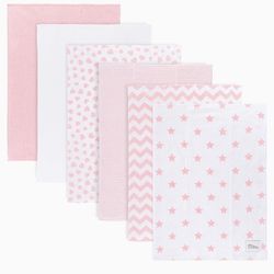  Burp Cloths 6 Pack Large Cotton Double Layered Burping Cloths