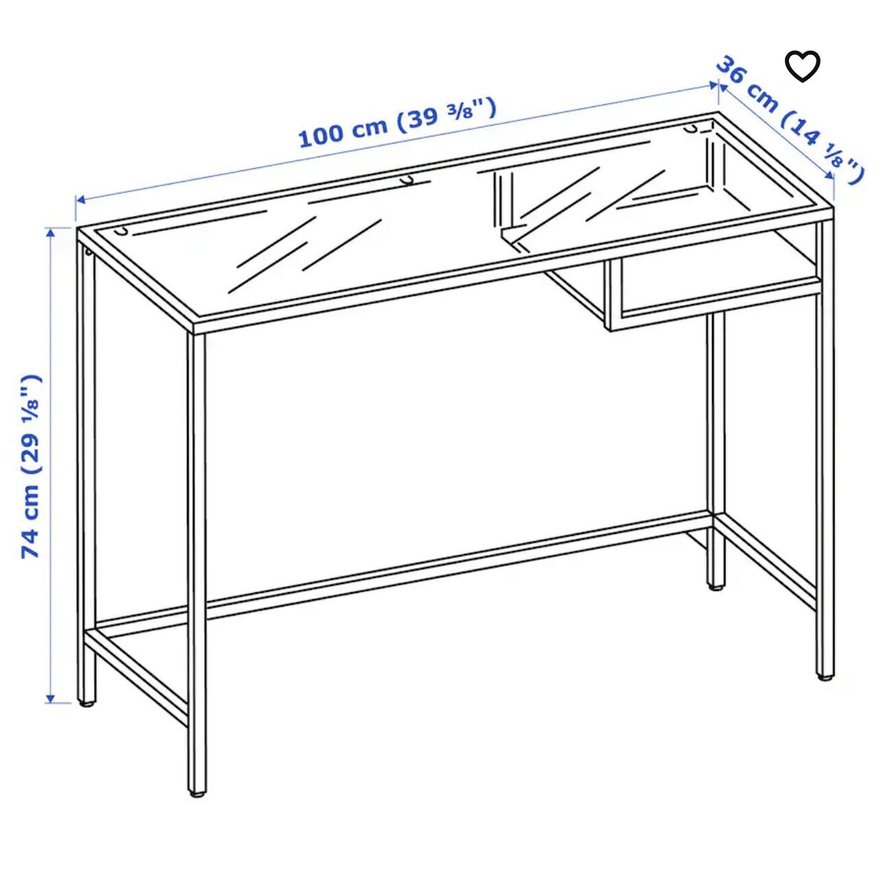 IKEA Glass Top Desk