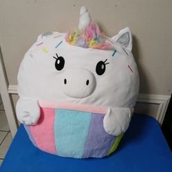 Girls Large Unicorn Plushy Cupcake Pillow Sz 20inx20in