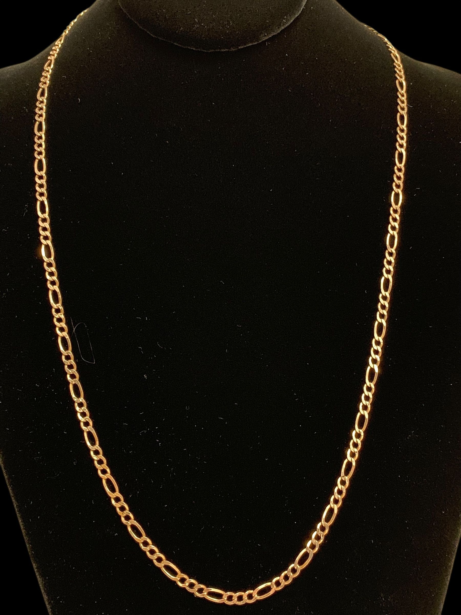 22" 3.5mm Gold figaro chain #31160