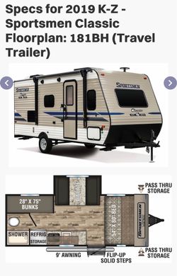2019 K-Z Sportsmen Classic 181BH Travel Trailer