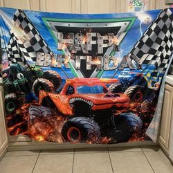 Monster Jam Happy Birthday Banner