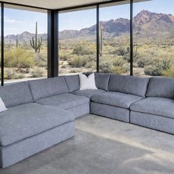 CLOUD LIKE -5 PIECE SECTIONAL SOFA - DOWN FILLED CUSHIONS