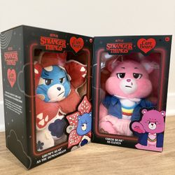 NEW CARE BEARS x Stranger Things Cheer ELEVEN + Grumpy DEMOGORGON 12" Plush