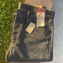 Levis 501 Shrink-to-fit Denim Black Sz34