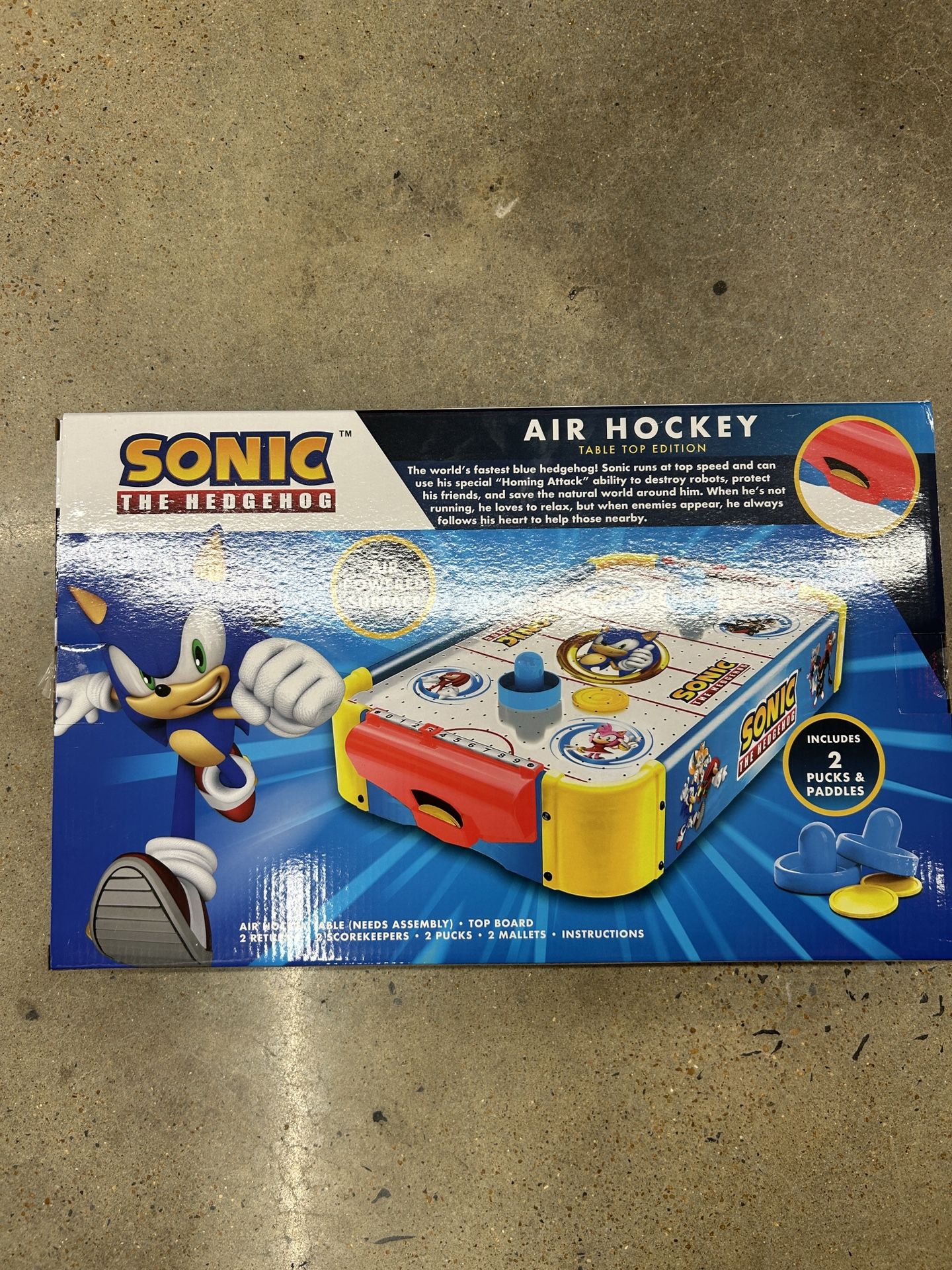 NWT Sonic The Hedgehog Tabletop Air Hockey Game