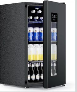 COWSAR 3.2 Cu.Ft Beverage Refrigerator, Electronic Control & LCD Display, 20-50℉ Temperature Range – Mini Fridge for Soda, Wine or Beer