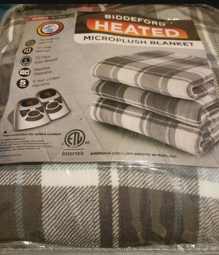 Brand New Biddeford Blankets Micro Plush Electric Heated Blanket