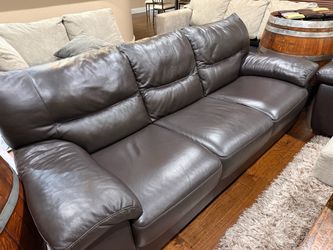 Brown - real leather couch and loveseat