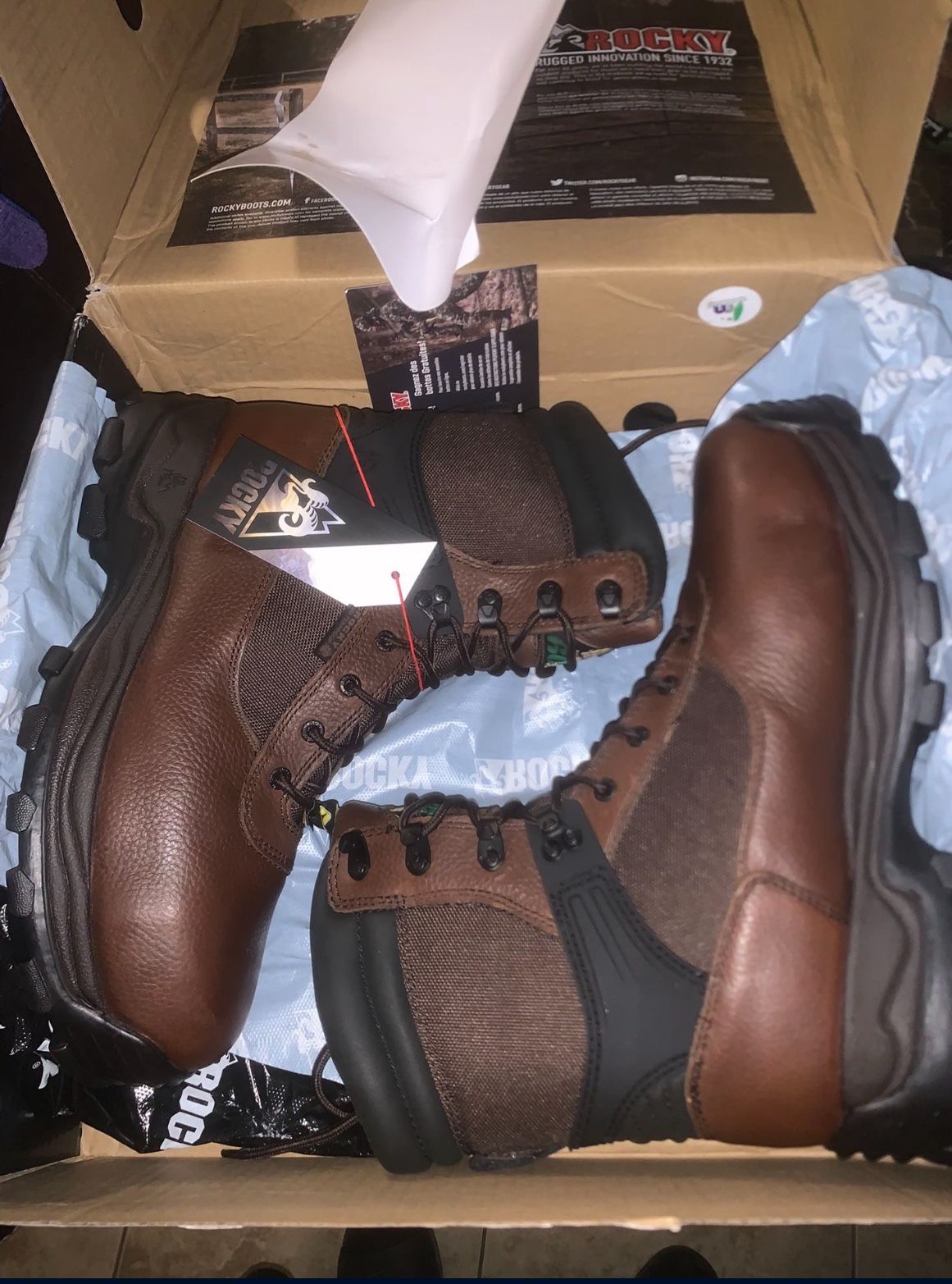 Rocky Work Boots,steel Toe With 600 Grams,thinsulate Insulation