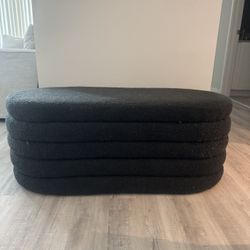 Black Oval Storage Bench 