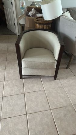 Barrel Accent Chair with Wood Frame