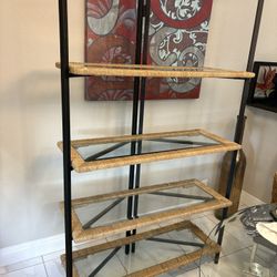 Black Metal & Rope Shelving Unit