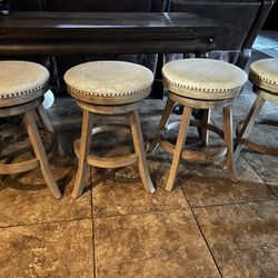 Four Swivel Fabric Stools