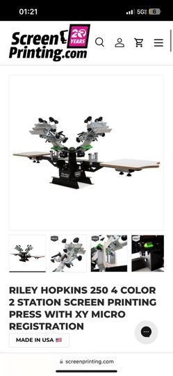 Riley Hopkins 250 Press 4 Color 2 Station Machine
